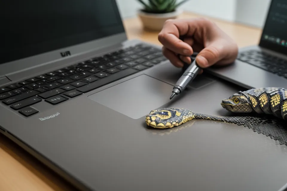 Gros plan sur un écran d'ordinateur montrant une erreur d'indentation en Python sur une table de cuisine